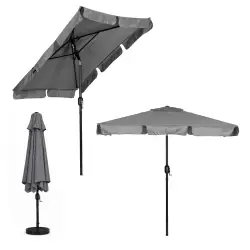 Didelis pilkas stačiakampis sodo skėtis 200 x 130 cm Multigarden