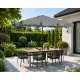 Didelis pilkas stačiakampis sodo skėtis 200 x 130 cm Multigarden