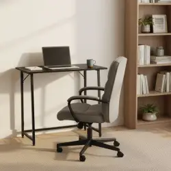 Sulankstomas juodas kompiuterio stalas 80x45 cm ModernHome