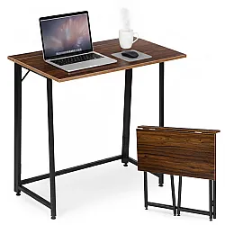 Sulankstomas tamsiai rudas kompiuterio stalas 80x45 cm ModernHome
