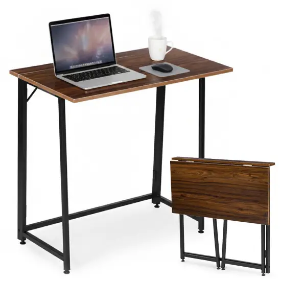 Sulankstomas tamsiai rudas kompiuterio stalas 80x45 cm ModernHome