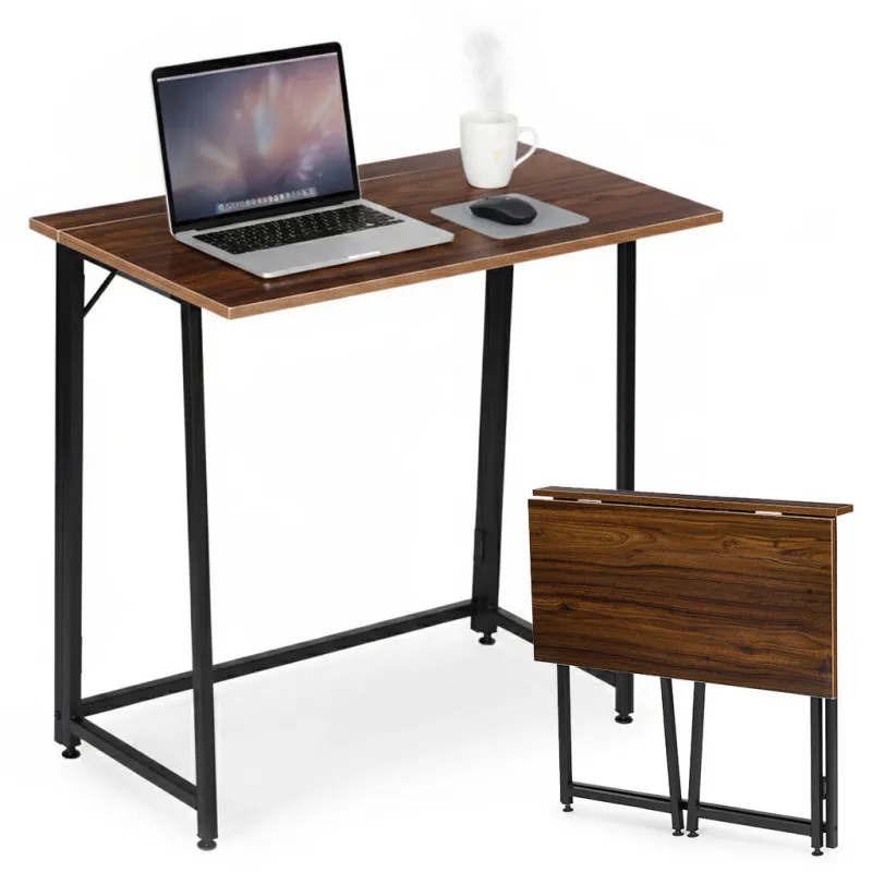 Sulankstomas tamsiai rudas kompiuterio stalas 80x45 cm ModernHome