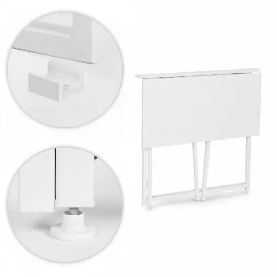 Sulankstomas baltas kompiuterio stalas 80x45 cm ModernHome