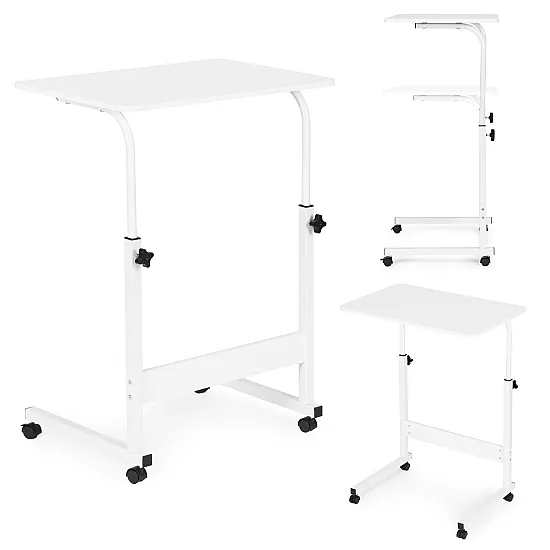 Mobilus baltas nešiojamojo kompiuterio stalas ModernHome