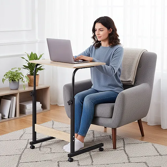 Mobilus rusvas nešiojamojo kompiuterio stalas ModernHome