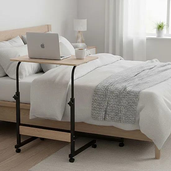 Mobilus rusvas nešiojamojo kompiuterio stalas ModernHome