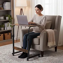 Mobilus tamsiai rudas nešiojamojo kompiuterio stalelis ModernHome