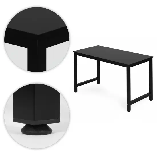 Juodas kompiuterio/mokyklinis stalas 120x60 cm ModernHome