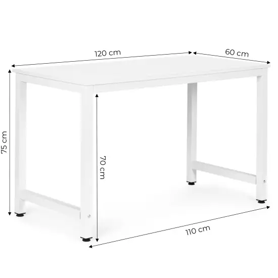 Baltas kompiuterinis/mokyklinis stalas 120x60 cm ModernHome