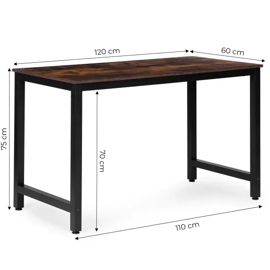 Tamsiai rudas kompiuterio/mokyklinis stalas 120x60 cm ModernHome