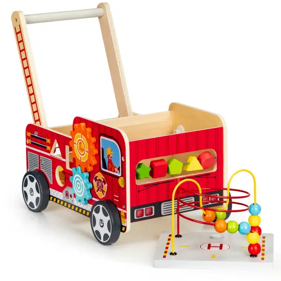 Medinė mokomoji vaikštynė su kaladėlėmis vaikams ECOTOYS
