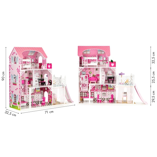 Medinis lėlių namelis iš Ecotoys Lėlės ir žaidimų rinkiniai ECOTOYS