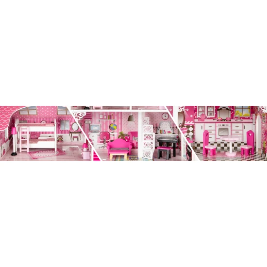 Medinis lėlių namelis iš Ecotoys Lėlės ir žaidimų rinkiniai ECOTOYS