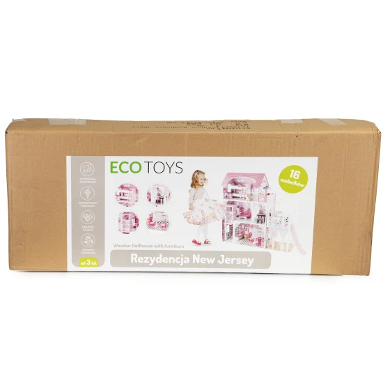 Medinis lėlių namelis iš Ecotoys Lėlės ir žaidimų rinkiniai ECOTOYS
