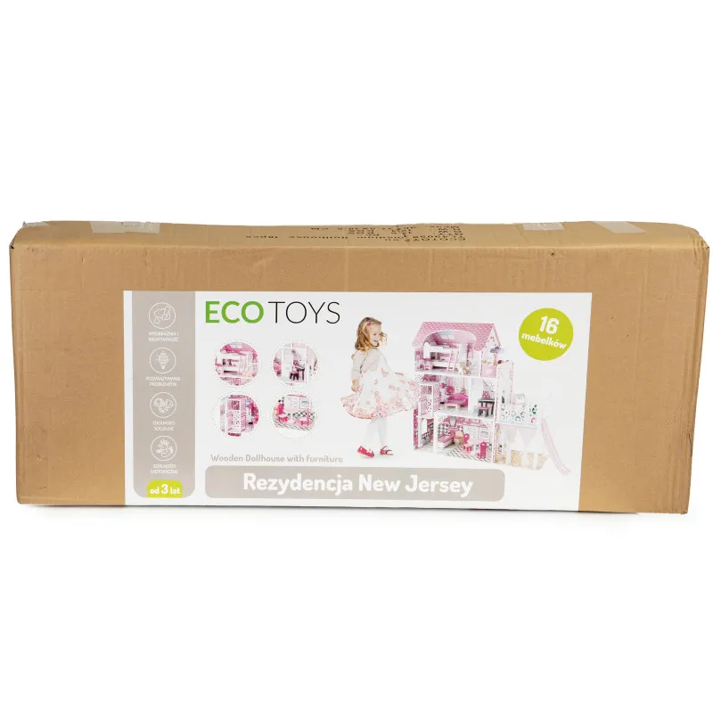 Medinis lėlių namelis iš Ecotoys Lėlės ir žaidimų rinkiniai ECOTOYS