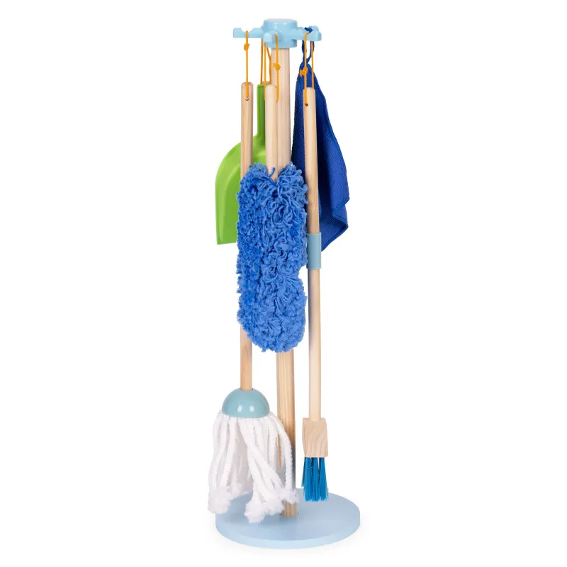 Wooden Cleaning Set for Children Mop Broom with Dustpan 7 Pieces Lavinamieji ECOTOYS