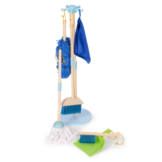 Wooden Cleaning Set for Children Mop Broom with Dustpan 7 Pieces Lavinamieji ECOTOYS