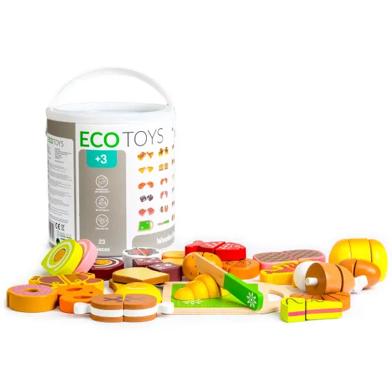 Mediniai pjaustymo žaislai 23 vnt. ECOTOYS