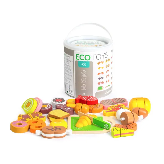 Mediniai pjaustymo žaislai 23 vnt. ECOTOYS