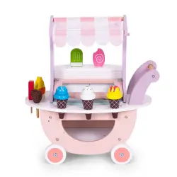 Medinis ledų vežimėlis vaikams 12 dalių rinkinys ECOTOYS