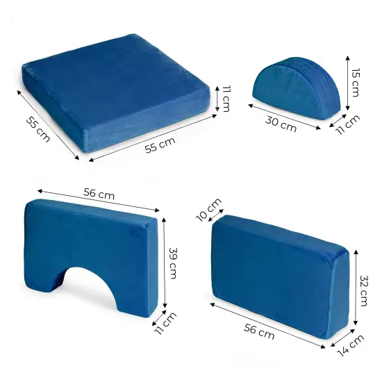 Didelė mėlyna sulankstoma modulinė sofa vaikams