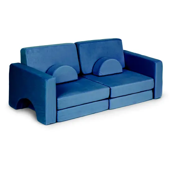 Didelė mėlyna sulankstoma modulinė sofa vaikams