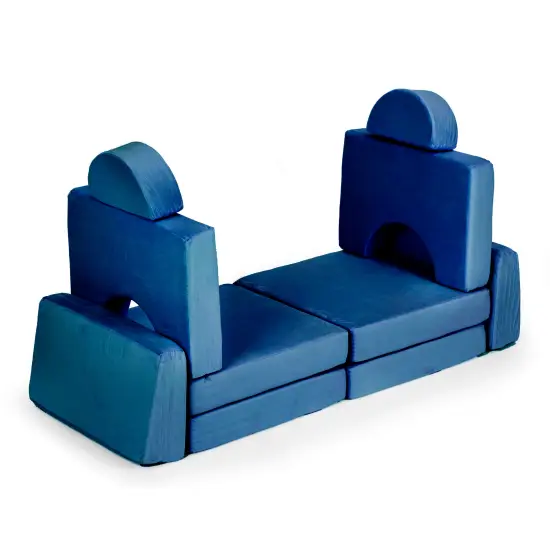 Didelė mėlyna sulankstoma modulinė sofa vaikams