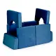 Didelė mėlyna sulankstoma modulinė sofa vaikams