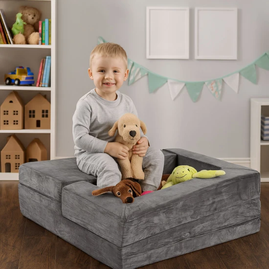 Didelė modulinė pilka sofa Vaikų baldai ECOTOYS