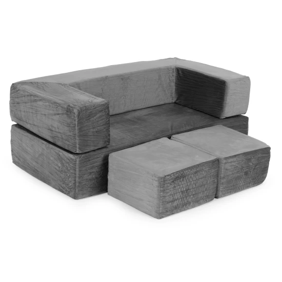 Didelė modulinė pilka sofa Vaikų baldai ECOTOYS