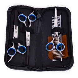 Grooming Set for Dogs and Cats – Scissors, Comb, Case Petsi