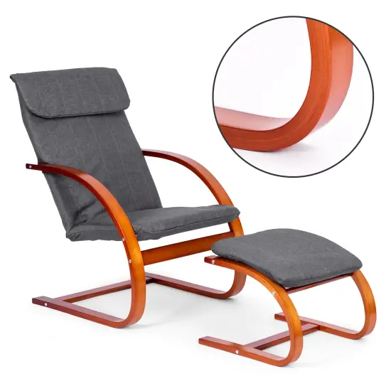 Suomiškas supamasis krėslas su atrama kojoms ModernHome