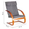 Suomiškas supamasis pilkas krėslas-gultas ModernHome