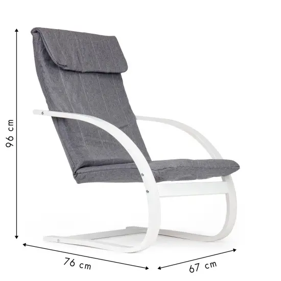 Suomiškas pilkas supamasis krėslas poilsiui Foteliai ir kėdės ModernHome