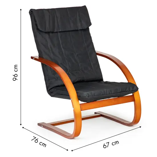 Suomiškas supamasis juodas krėslas-gultas ModernHome