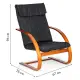 Suomiškas supamasis juodas krėslas-gultas ModernHome