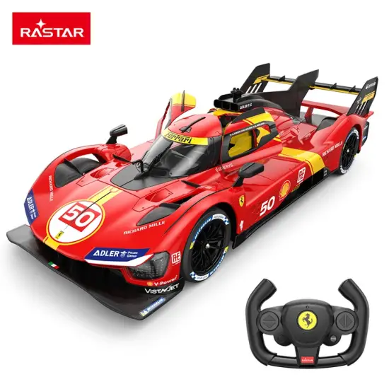 Nuotoliniu būdu valdomas raudonas automobilis Ferrari 499P