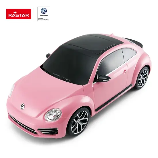 Nuotoliniu būdu valdomas rožinis automobilis Volkswagen Beetle