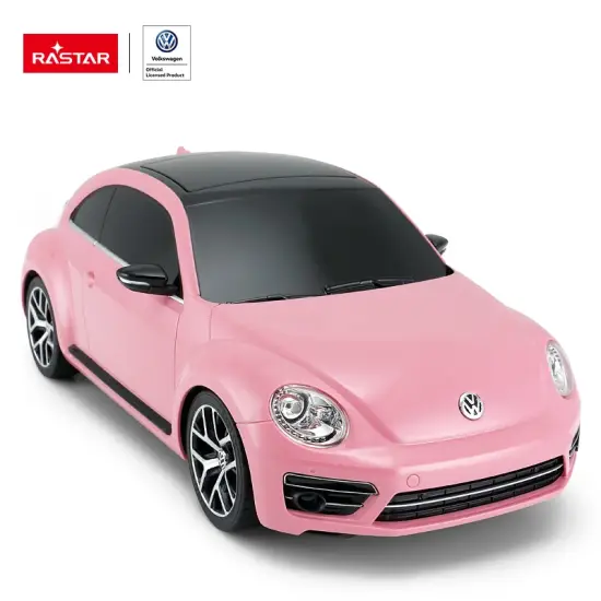 Nuotoliniu būdu valdomas rožinis automobilis Volkswagen Beetle