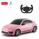 Nuotoliniu būdu valdomas rožinis automobilis Volkswagen Beetle