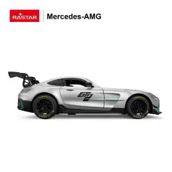Nuotoliniu būdu valdomas pilkas automobilis Mercedes AMG GT2
