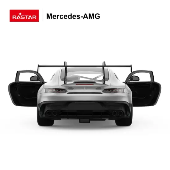 Nuotoliniu būdu valdomas pilkas automobilis Mercedes AMG GT2