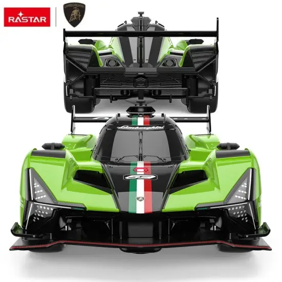 Nuotoliniu būdu valdomas žalias automobilis Lamborghini SC63 LMDH