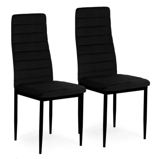 Juodų 4 kėdžių komplektas Foteliai ir kėdės MEBELKI24