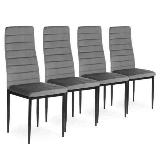 Pilkų 4 kėdžių komplektas Foteliai ir kėdės MEBELKI24