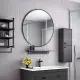 Apvalus juodos spalvos sieninis veidrodis 60 cm ModernHome