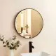 Apvalus juodos spalvos sieninis veidrodis 60 cm ModernHome