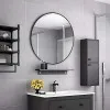 Круглое настенное зеркало черного цвета 80 см ModernHome