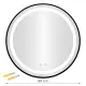 Apvalus juodas LED vonios veidrodis 60 cm su 3 šviesos spalvomis ModernHome