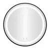 Круглое чёрное LED-зеркало для ванной 60 см с 3 цветами подсветки ModernHome